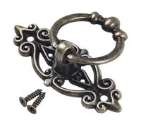 Caswynlife Tiradores de gabinete antiguos, tiradores de cajón vintage de aleación de zinc en bronce verde/negro/dorado/hierba roja, 65 x 46 mm, para armarios de cocina tradicionales y (bronce verde)