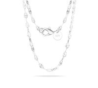 Casxyue Cadena de plata 925 para mujeres y niñas, 16, 18, 20, 22, 24, 26, 28, 30 pulgadas, cadena de bordes, serpiente, cruz, caja, cuentas, 18inch, Plata, No es una piedra preciosa