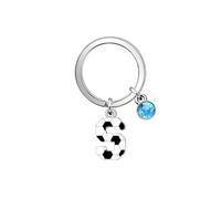 Casxyue Regalo de Fútbol Para Mujer Hombre Chica Chico Llavero de Fútbol Iniciales Letra Regalos Para Amantes del Fútbol y Futbolistas Llavero del Equipo de Fútbol Regalo de Cumpleaños (S)