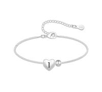Casxyue Regalos Originales para Mujer 925 Pulsera Plata con Letras Iniciales para mujer Regalos Cumpleaños Navidad Madre Mama Amiga Hermana Hija (I)