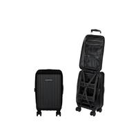 CASYRO Maleta con Apertura abatible, Trolley de Mano con Carcasa rígida, valija Que se Puede Utilizar como Armario, Mala con 4 Ruedas, 45 l, S, 55 x 34 x 23 cm, Negro