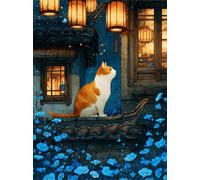 Cat 1000 Piece Jigsaw Puzzles for Adults, Colourful, Challenging & Brainteasing Adult Puzzles 1000 Pieces Summer Night, Fun jigsaws for The Whole Family 30x20 Inch