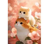 Cat 120 Piece Jigsaw Puzzles for Adults, Colourful, Challenging & Brainteasing Adult Puzzles 120 Pieces Pink Flower, Fun jigsaws for The Whole Family 10x8 Inch