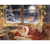 Cat 1500 Piece Jigsaw Puzzles for Adults, Colourful, Challenging & Brainteasing Adult Puzzles 1500 Pieces Winter Night, Fun jigsaws for The Whole Family 34x22 Inch