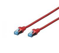 DIGITUS CAT 5e SF-UTP Patch Cable, 2m, Network LAN DSL Ethernet Cable, PVC, CCA, AWG 26/7, Rojo