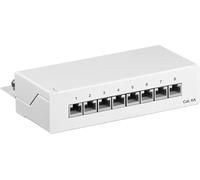 Cat 6 A Panel de conexiones mini/escritorio, 8 puertos, color blanco