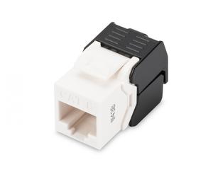 CAT 6 Keystone Jack, unshielded RJ45 to LSA, tool free connection, in able tie