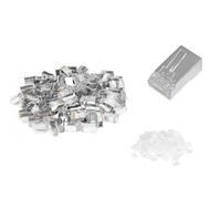 CAT 6 Modular Plug, 8P8C, shielded for Round Cable, pass through connector, 100 pcs