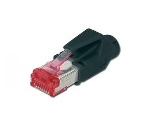 CAT 6 modular RJ45 plug, Hirose TM21 8P8C, shielded, for round cable, incl. hood