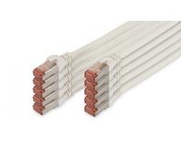 CAT 6 S-FTP patch cord, Cu, LSZH AWG 27/7, length 1 m, 10 pieces, color white