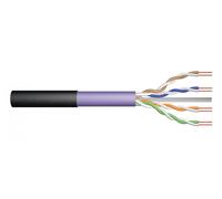 DIGITUS Cable de red para exteriores Cat 6 - 500 m - U/UTP simplex | BauPVO Eca - LSZH sin halógenos - AWG 23/1 - PoE+ - 1 Gbit/s - 250 MHz - Cable LAN para enterrar - Negro