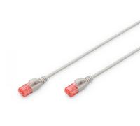 CAT 6 U-UTP slim patch cord, Cu, LSZH AWG 28/7, length 1 m, color Grau