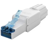 goobay conector de red RJ45 sin apantallado, para montaje sin herramientas, conector STP CAT 6a con contactos dorados - 65941