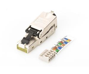 CAT 6A Field Termination Plug, STP, dust cap, bend relief