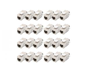 CAT 6A Keystone Jack, shielded,Re-embedded tool free connec., set 24 pcs