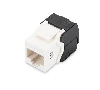 Cat 6A Keystone Jack, unshielded RJ45 to LSA, tool free connection, in able tie white