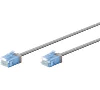 CAT 6A patch cable slim/Ultraflexible RJ45 CAT 6A cable de red U/UTP CU/cable Ethernet delgado con conectores cortos / 10 Gbit/s LSZH, protección contra dobladuras/ 74222, 1m, gris