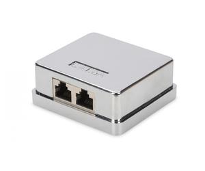 CAT 6A Surface mount box 2x Keystone Modules, shielded, 2-port