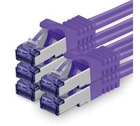 Cat 7 Cable de Red Ethernet LAN - 0,25m - púrpurat - 5 Piezas Cat.7 Sftp Pimf Lszh - 10 GB s RJ45 Connectores Cat6a compatible con Cat5 Cat6 Cat7 Cat8