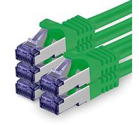 Cat 7 Cable de Red Ethernet LAN - 0,25m - Verde - 5 Piezas Cat.7 Sftp Pimf Lszh - 10 GB s RJ45 Connectores Cat6a compatible con Cat5 Cat6 Cat7 Cat8
