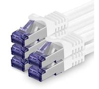Cat 7 Cable de Red Ethernet LAN - 0,5m - Bianco - 5 Piezas Cat.7 Sftp Pimf Lszh - 10 GB s RJ45 Connectores Cat6a compatible con Cat5 Cat6 Cat7 Cat8