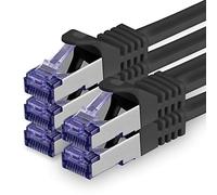Cat 7 Cable de Red Ethernet LAN - 0,5m - Negro - 5 Piezas Cat.7 Sftp Pimf Lszh - 10 GB s RJ45 Connectores Cat6a compatible con Cat5 Cat6 Cat7 Cat8