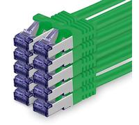Cat 7 Cable de Red Ethernet LAN - 0,5m - Verde - 10 Piezas Cat.7 Sftp Pimf Lszh - 10 GB s RJ45 Connectores Cat6a compatible con Cat5 Cat6 Cat7 Cat8