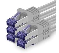 Cat 7 Cable de Red Ethernet LAN - 1,5m - Gris - 5 Piezas Cat.7 Sftp Pimf Lszh - 10 GB s RJ45 Connectores Cat6a compatible con Cat5 Cat6 Cat7 Cat8