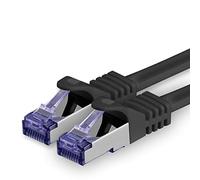 Cat 7 Cable de Red Ethernet LAN - 1,5m - Negro - 1 Pieza Cat.7 Sftp Pimf Lszh - 10 GB s RJ45 Connectores Cat6a compatible con Cat5 Cat6 Cat7 Cat8