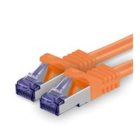 Cat 7 Cable de Red Ethernet LAN - 15m - Naranja - 1 Pieza Cat.7 Sftp Pimf Lszh - 10 GB s RJ45 Connectores Cat6a compatible con Cat5 Cat6 Cat7 Cat8