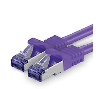 Cat 7 Cable de Red Ethernet LAN - 15m - púrpurat - 1 Pieza Cat.7 Sftp Pimf Lszh - 10 GB s RJ45 Connectores Cat6a compatible con Cat5 Cat6 Cat7 Cat8