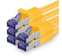 Cat 7 Cable de Red Ethernet LAN - 1m - Amarillo - 5 Piezas Cat.7 Sftp Pimf Lszh - 10 GB s RJ45 Connectores Cat6a compatible con Cat5 Cat6 Cat7 Cat8