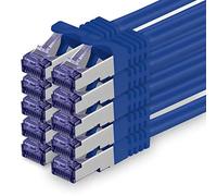 Cat 7 Cable de Red Ethernet LAN - 1m - Azul - 10 Piezas Cat.7 Sftp Pimf Lszh - 10 GB s RJ45 Connectores Cat6a compatible con Cat5 Cat6 Cat7 Cat8