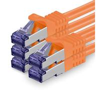 Cat 7 Cable de Red Ethernet LAN - 1m - Naranja - 5 Piezas Cat.7 Sftp Pimf Lszh - 10 GB s RJ45 Connectores Cat6a compatible con Cat5 Cat6 Cat7 Cat8