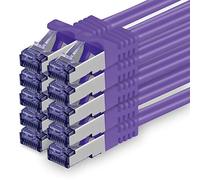 Cat 7 Cable de Red Ethernet LAN - 2m - púrpurat - 10 Piezas Cat.7 Sftp Pimf Lszh - 10 GB s RJ45 Connectores Cat6a compatible con Cat5 Cat6 Cat7 Cat8