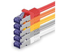 Cat 7 Cable de Red Ethernet LAN - 3m - 5 colores - 5 piezas - 01 Cat.7 Sftp Pimf Lszh - 10 GB s RJ45 Connectores Cat6a compatible con Cat5 Cat6 Cat7 Cat8