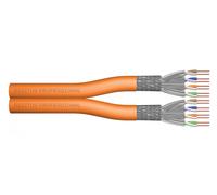 DIGITUS 100 m de Cable de red Cat 7, S-FTP (PiMF) Dúplex, BauPVO Dca, LSZH Libre de Halógenos, 1200 MHz Copper AWG 23/1, Compatible con PoE+, Cable LAN Cable Ethernet, Naranja