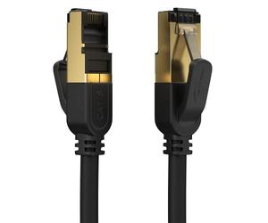 CAT 8 Cable de red 3m Gigabit Ethernet LAN Cable - 40Gbit / s 2000 MHz - Patch Cable - Cat 8.1 - Conector RJ 45 - Router, Módem, Switch, PS4, PS5 | Negro | 3 metros