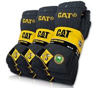 CAT 9 pares de calcetines de trabajo reales para mujer y hombre, calcetines de trabajo, calcetines de negocios, tallas 35-50, 9 Pares Gris, 48-50