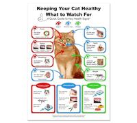 Cat Anatomy Health Chart Veterinary Reference Poster Animal Care Guide Cat Lovers Educational Wall Art(Framed,12x18inch(30x45cm))