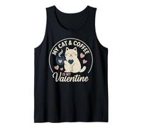 Cat and Coffee is My Valentine's Day Hombres Mujeres Niños Camiseta sin Mangas
