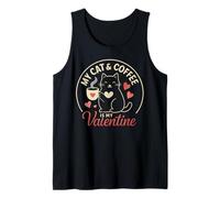 Cat and Coffee is My Valentine's Day Hombres Mujeres Niños Camiseta sin Mangas