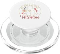 Cat and Coffee is My Valentine's Day Hombres Mujeres Niños PopSockets PopGrip para MagSafe