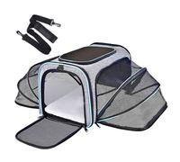 Cat and Dog Bag, Portable Pet Bag for Outdoor Use, Breathable and Stretchy, Thick Mesh, Hand-Held Crossbody (Black+Blue)