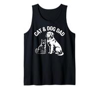 Cat and Dog Dad Fur Baby Father Hombres Negro Camiseta sin Mangas