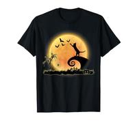 Cat and Moon Funny Kitty Animal Scary Halloween Costume Camiseta