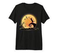 Cat and Moon Funny Kitty Animal Scary Halloween Costume Camiseta Premium