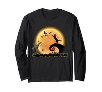 Cat and Moon Funny Kitty Animal Scary Halloween Costume Manga Larga
