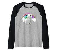 Cat and Unicorn Magical Funny Kitten Rainbow Cats Lover Camiseta Manga Raglan