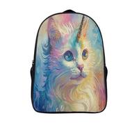 Cat And Unicorn Mochila Infantil, Mochila 3D Mochila Guardería Pequeña Para Niñas Mochila Para Preescolar Con Correa Para El Pecho 40x28x16cm
